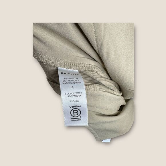 Athleta Brooklyn Textured Jogger Windowpane Taupe Size 4 - Picture 8 of 8